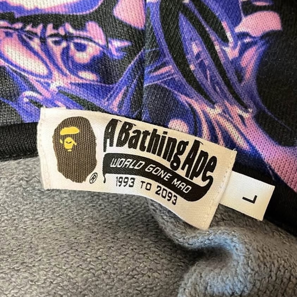 Bape Purple and Black Zip Up Sweater